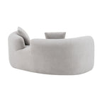 66.93 Inch Curved Loveseat Grey Full Compression Sponge Sofa, Teddy Velvet Fabric, No-Assembly Compact Sofa for Small Spaces & Apartments, 350 lbs Capacity