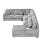 129 Oversized Sectional Sofa U-shaped Sofa Couch Modern Sofa Upholstered in Soft Corduroy with a Chaise Lounge for Living Room, Grey