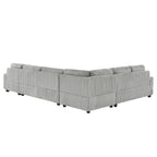 129 Oversized Sectional Sofa U-shaped Sofa Couch Modern Sofa Upholstered in Soft Corduroy with a Chaise Lounge for Living Room, Grey