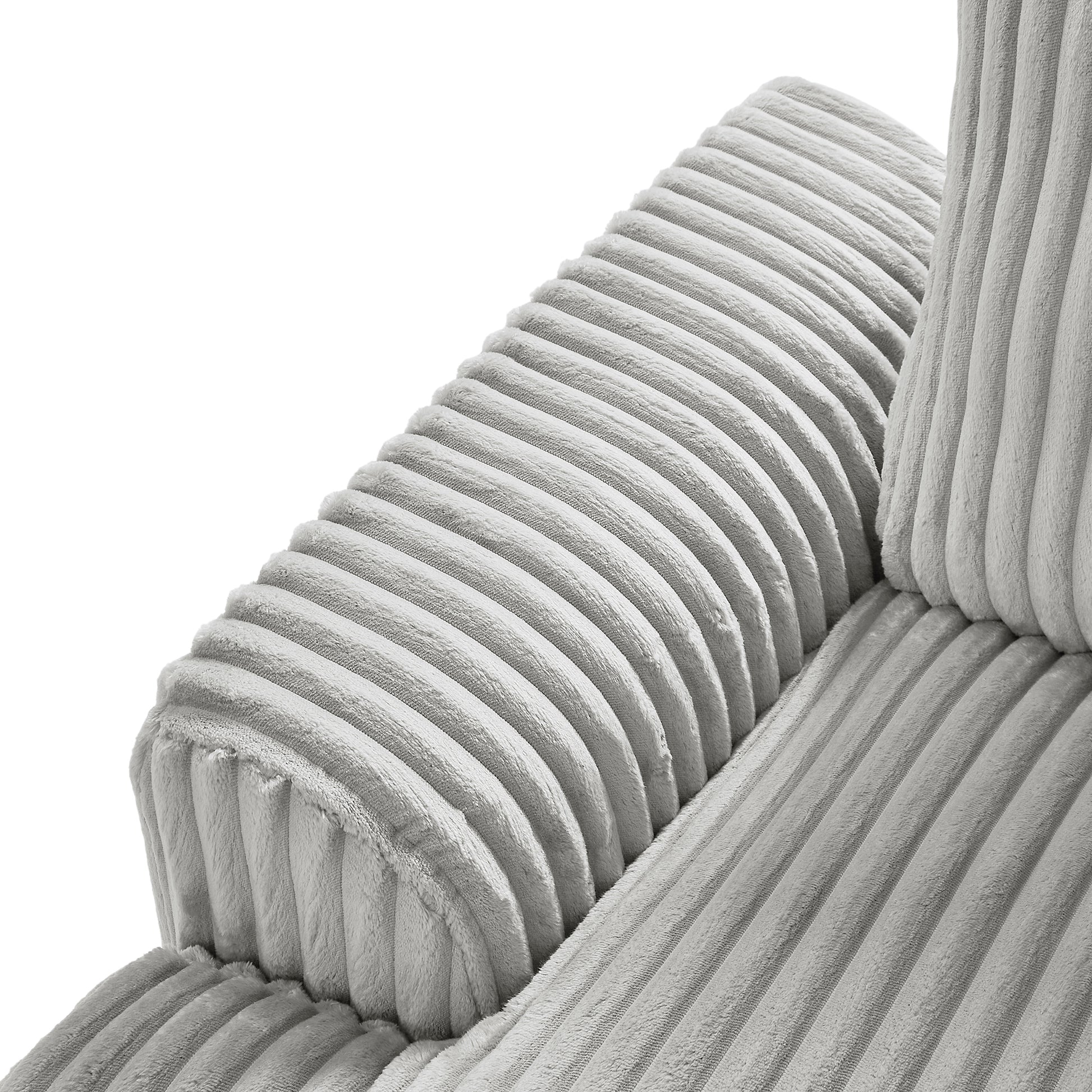 129 Oversized Sectional Sofa U-shaped Sofa Couch Modern Sofa Upholstered in Soft Corduroy with a Chaise Lounge for Living Room, Grey