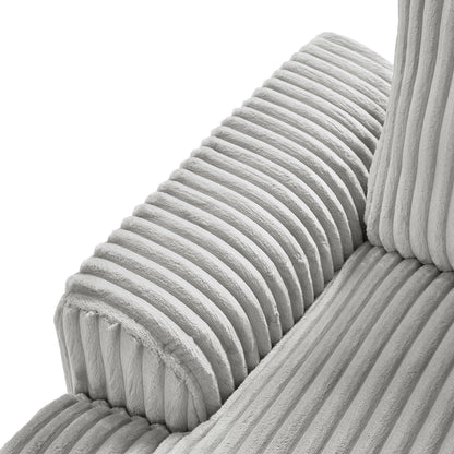 129 Oversized Sectional Sofa U-shaped Sofa Couch Modern Sofa Upholstered in Soft Corduroy with a Chaise Lounge for Living Room, Grey