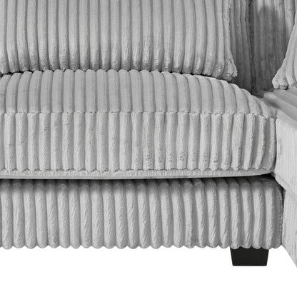 129 Oversized Sectional Sofa U-shaped Sofa Couch Modern Sofa Upholstered in Soft Corduroy with a Chaise Lounge for Living Room, Grey