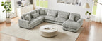Modern Grey U-Shaped Corduroy Sectional with Chaise