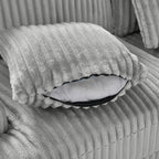 Modern Grey U-Shaped Corduroy Sectional with Chaise