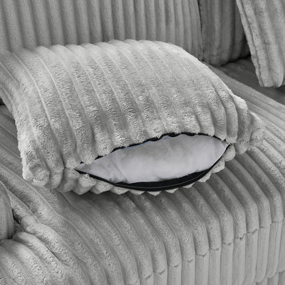 Modern Grey U-Shaped Corduroy Sectional with Chaise