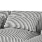 Modern Grey U-Shaped Corduroy Sectional with Chaise
