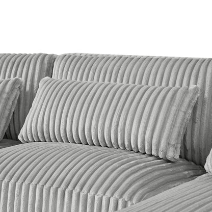 Modern Grey U-Shaped Corduroy Sectional with Chaise