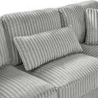 Modern Grey U-Shaped Corduroy Sectional with Chaise