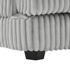 Modern Grey U-Shaped Corduroy Sectional with Chaise