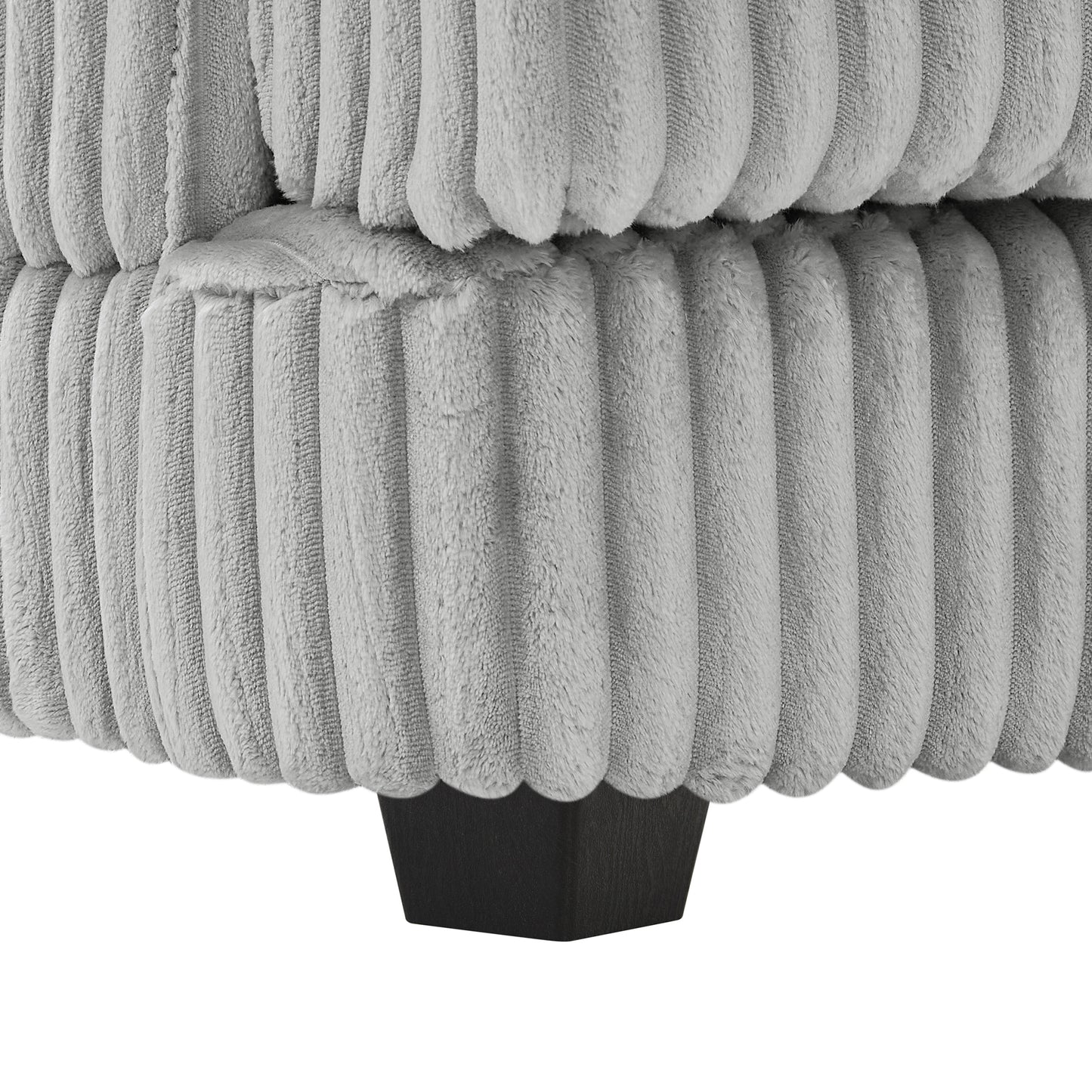 Modern Grey U-Shaped Corduroy Sectional with Chaise