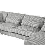 Modern Grey U-Shaped Corduroy Sectional with Chaise