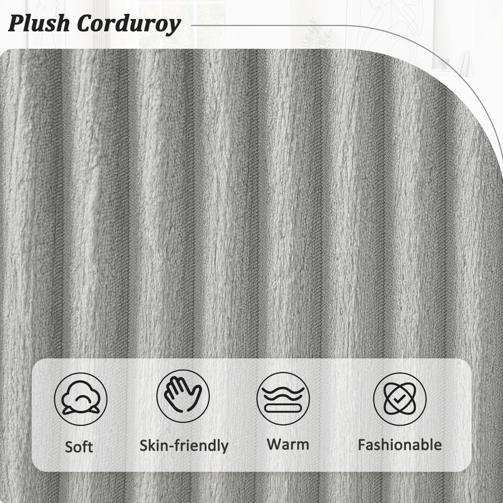 129 Oversized Sectional Sofa U-shaped Sofa Couch Modern Sofa Upholstered in Soft Corduroy with a Chaise Lounge for Living Room, Grey