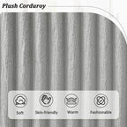 129 Oversized Sectional Sofa U-shaped Sofa Couch Modern Sofa Upholstered in Soft Corduroy with a Chaise Lounge for Living Room, Grey