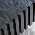 31.5 Inch Modern Handcraft Drum Coffee Table Square Coffee Table for Living Room,Small Wooden Coffee Table with Sturdy MDF Pedesta,Black Color Coffee Table