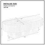 43.70 Inch Modern Handcraft Drum Coffee Table Oval Coffee Table for Living Room,Small Wooden Coffee Table with Sturdy Pedestal for Office,Walnut