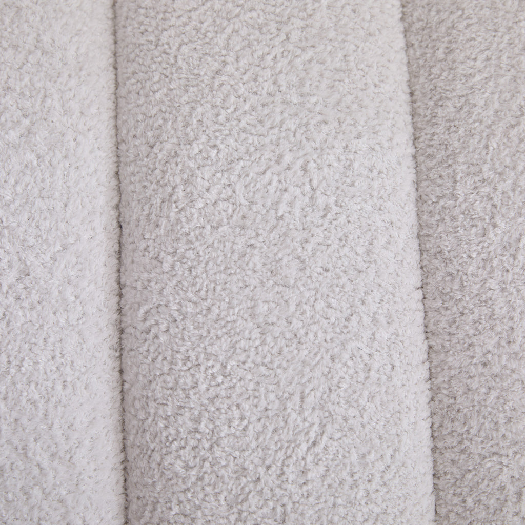 Modern Upholstered Armless Bed Bench, Channel Tufted Couch Daybed Chaise, Ivory Chenille, 69.7' Wide