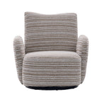 Modern Style 360° Swivel Leisure Chair Fabric Striped Armrest Swivel Chair with sand-rimmed fabric and metal bracket, suitable for living room, balcony and bedroom Accent Chair