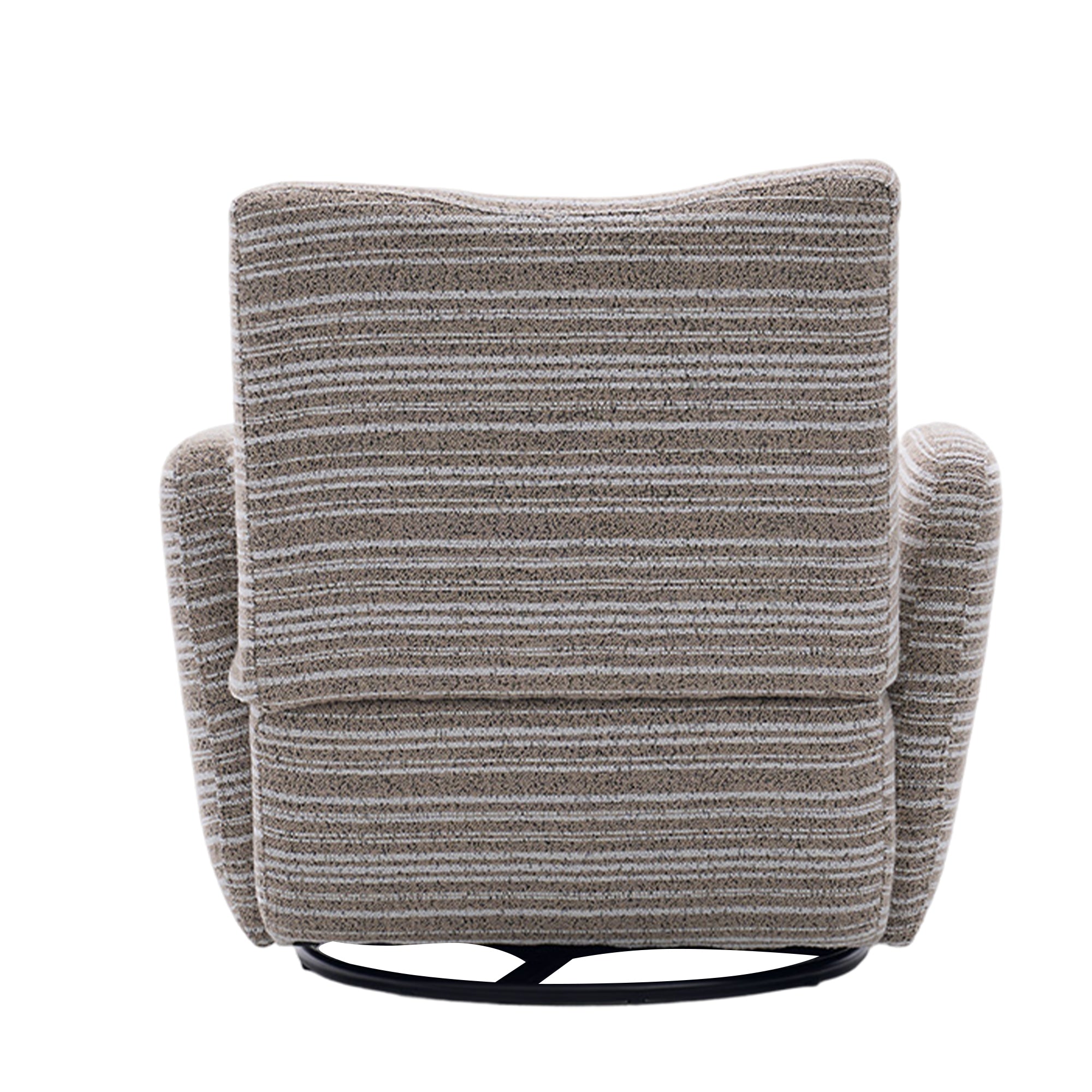 Modern Style 360° Swivel Leisure Chair Fabric Striped Armrest Swivel Chair with sand-rimmed fabric and metal bracket, suitable for living room, balcony and bedroom Accent Chair