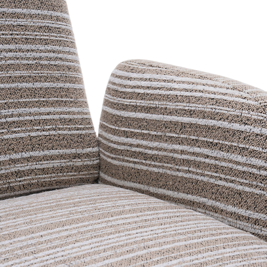 Modern Style 360° Swivel Leisure Chair Fabric Striped Armrest Swivel Chair with sand-rimmed fabric and metal bracket, suitable for living room, balcony and bedroom Accent Chair