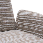 Modern Style 360° Swivel Leisure Chair Fabric Striped Armrest Swivel Chair with sand-rimmed fabric and metal bracket, suitable for living room, balcony and bedroom Accent Chair