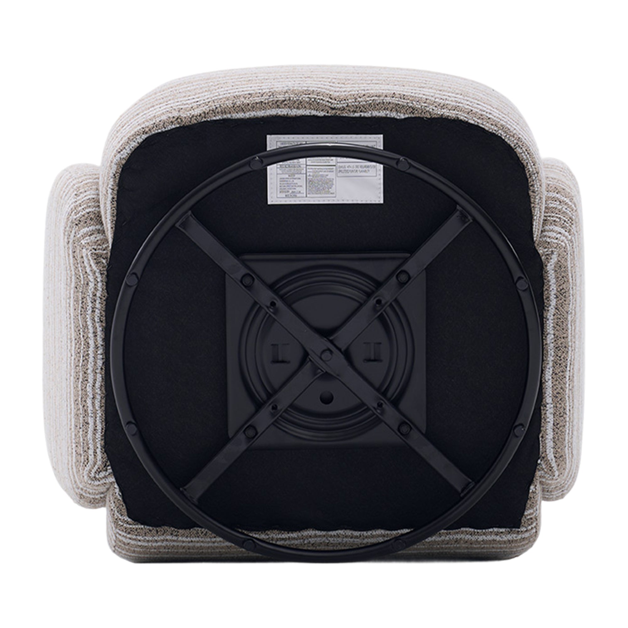 Modern Style 360° Swivel Leisure Chair Fabric Striped Armrest Swivel Chair with sand-rimmed fabric and metal bracket, suitable for living room, balcony and bedroom Accent Chair