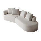 Modern Upholstered Oversized Sectional Sofa, 112-Inch Chenille 4-Seater Extra Deep & Wide Seat Curved Cloud Couch with 4 Throw Pillows, Free Combination Sofa Couch for Living Room,Bedroom