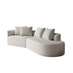 Modern Upholstered Oversized Sectional Sofa, 112-Inch Chenille 4-Seater Extra Deep & Wide Seat Curved Cloud Couch with 4 Throw Pillows, Free Combination Sofa Couch for Living Room,Bedroom