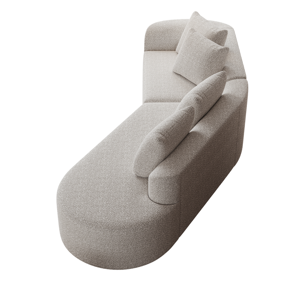 Modern Upholstered Oversized Sectional Sofa, 112-Inch Chenille 4-Seater Extra Deep & Wide Seat Curved Cloud Couch with 4 Throw Pillows, Free Combination Sofa Couch for Living Room,Bedroom