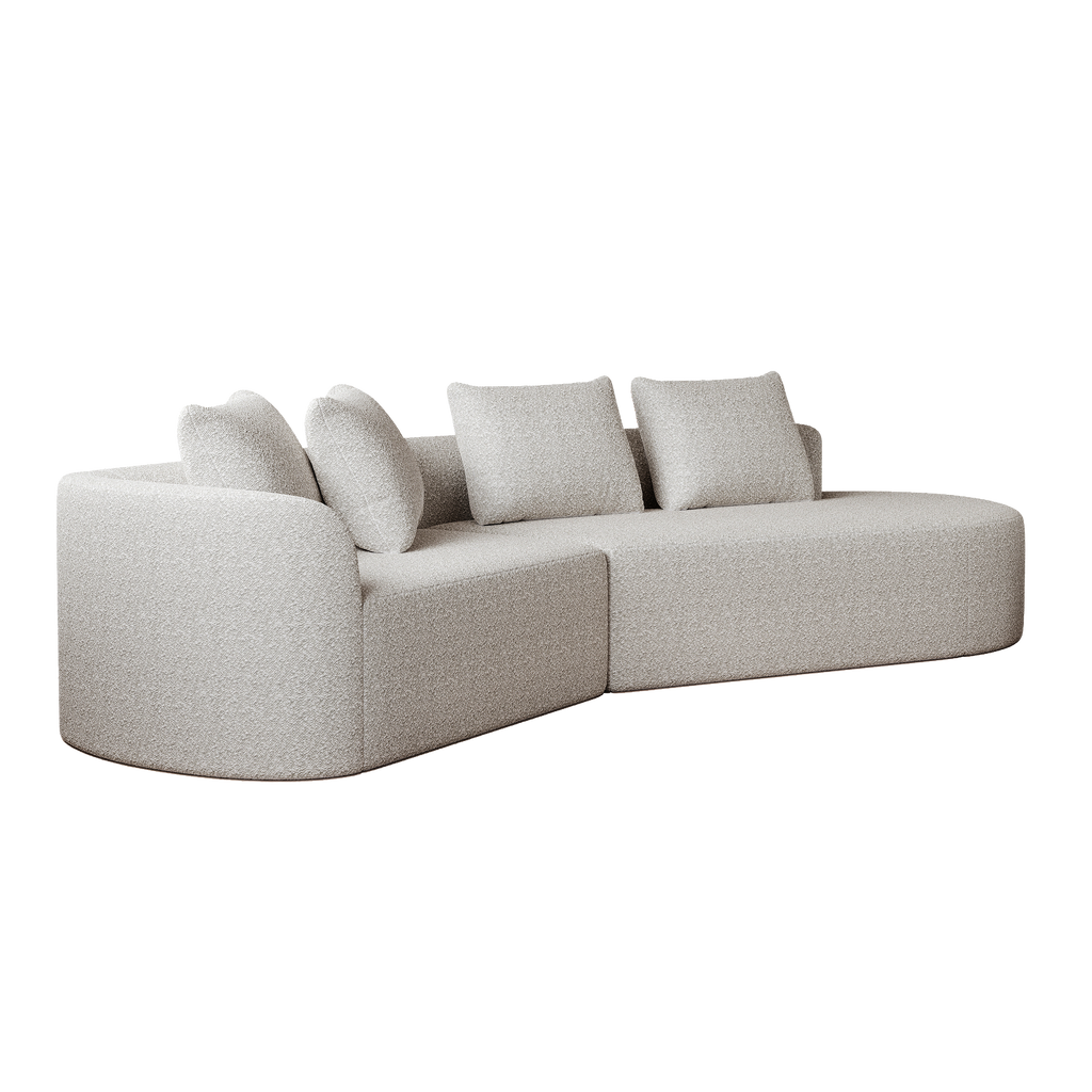 Modern Upholstered Oversized Sectional Sofa, 112-Inch Chenille 4-Seater Extra Deep & Wide Seat Curved Cloud Couch with 4 Throw Pillows, Free Combination Sofa Couch for Living Room,Bedroom