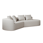 Modern Upholstered Oversized Sectional Sofa, 112-Inch Chenille 4-Seater Extra Deep & Wide Seat Curved Cloud Couch with 4 Throw Pillows, Free Combination Sofa Couch for Living Room,Bedroom