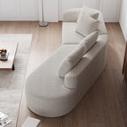 Modern Upholstered Oversized Sectional Sofa, 112-Inch Chenille 4-Seater Extra Deep & Wide Seat Curved Cloud Couch with 4 Throw Pillows, Free Combination Sofa Couch for Living Room,Bedroom