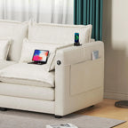 L Shaped Couch Sectional Sofa Comfy Cloud Couch for Living Room, Deep Seat Modular Sectional Sofa with Padded Armrests, Pillows