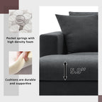 [VIDEO provided] [New] 100.4*64.6 Modern Sectional Sofa,L-shaped Couch Set with 2 Free pillows,4-seat Polyester Fabric Couch Set with Convertible Ottoman for Living Room, Apartment, Office,4 Colors