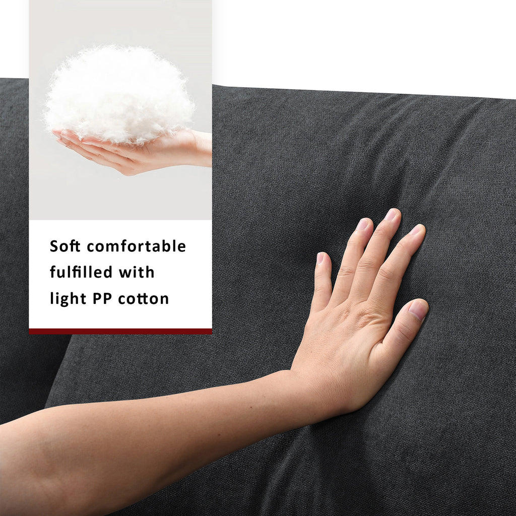 [VIDEO provided] [New] 100.4*64.6 Modern Sectional Sofa,L-shaped Couch Set with 2 Free pillows,4-seat Polyester Fabric Couch Set with Convertible Ottoman for Living Room, Apartment, Office,4 Colors