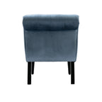 COOLMORE Modern Velvet Armless Accent Living Room Chair / Leisure Chair,Upholstered Fabric Button Comfortable Chair with Wooden Legs for Bedroom, Living Room, Office (Light Blue Velvet)