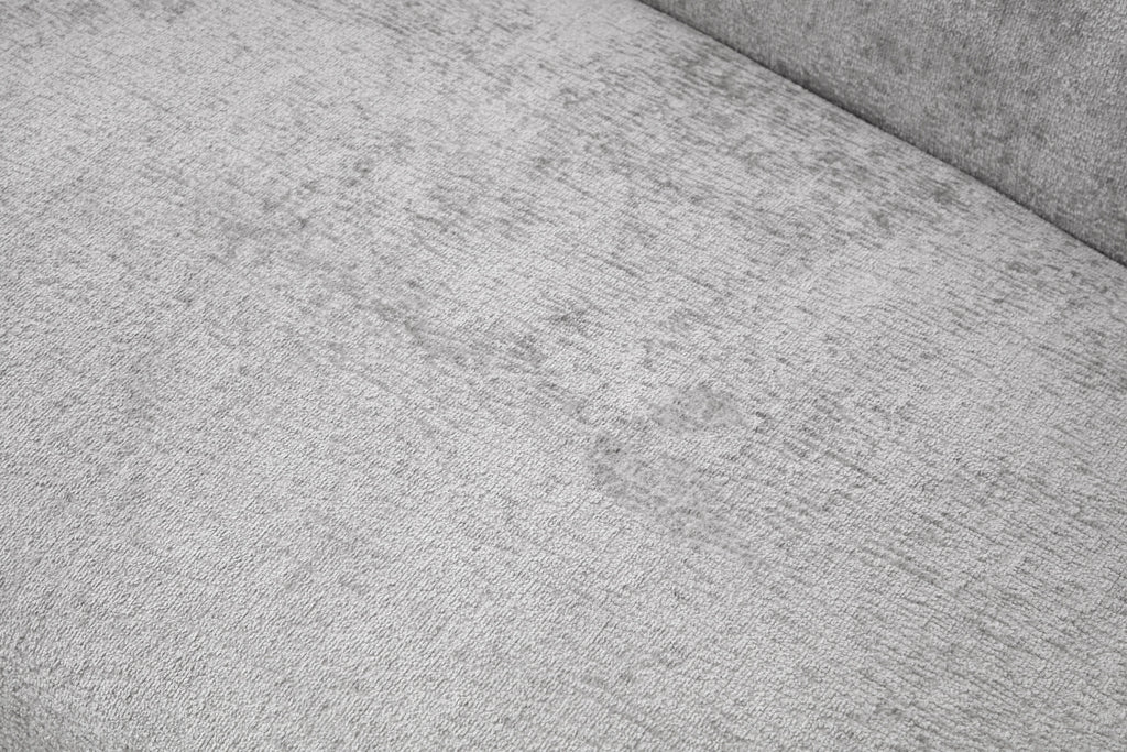 Minimalist Curved Sofa, 3 Seater, Chenille Velvet Fabric Upholstered Sofa, Tight Curved Back Velvet Cloud Couch for Living Room Apartment Office, Light Gray