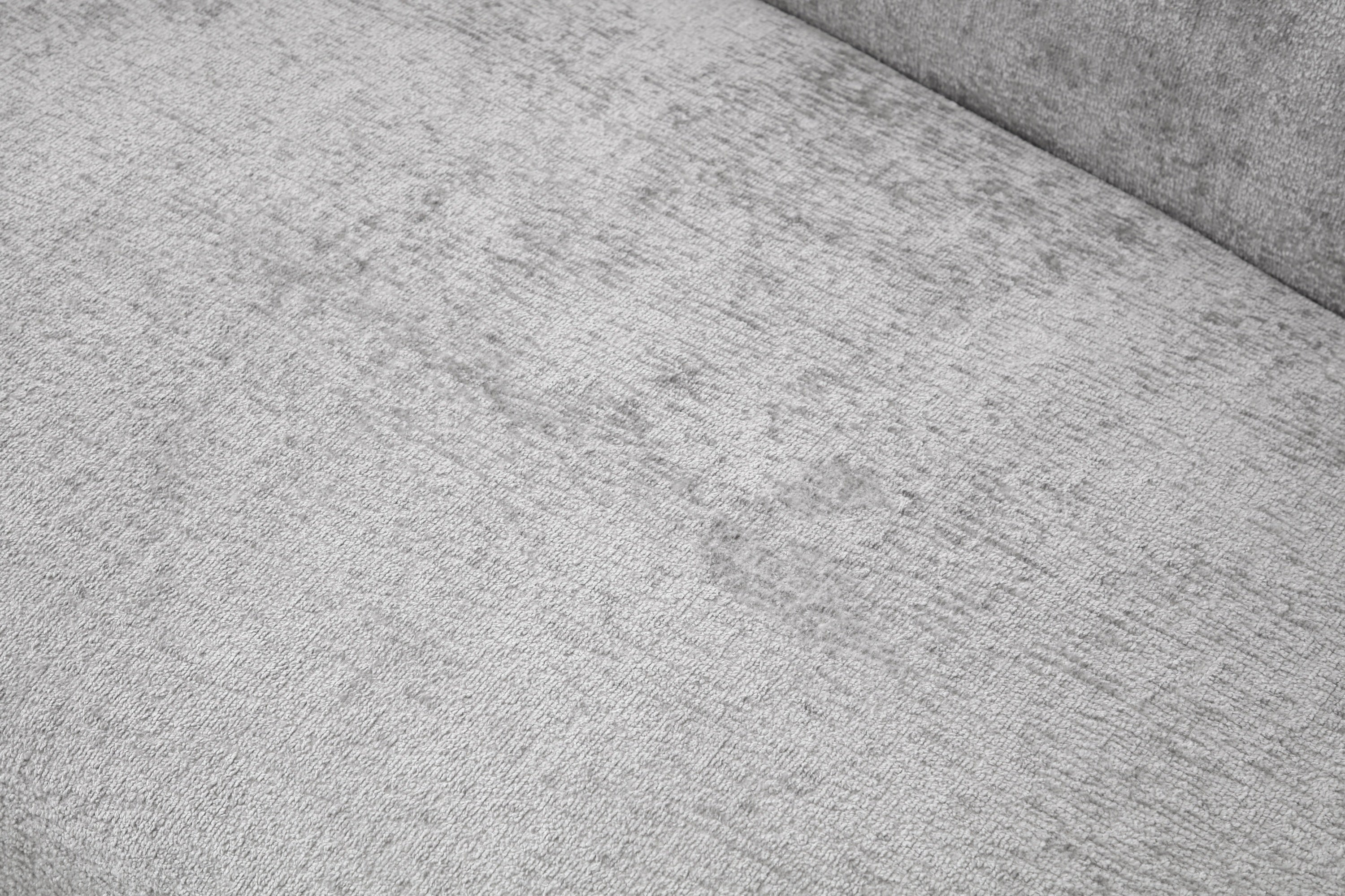 Minimalist Curved Sofa, 3 Seater, Chenille Velvet Fabric Upholstered Sofa, Tight Curved Back Velvet Cloud Couch for Living Room Apartment Office, Light Gray