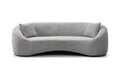 Minimalist Curved Sofa, 3 Seater, Chenille Velvet Fabric Upholstered Sofa, Tight Curved Back Velvet Cloud Couch for Living Room Apartment Office, Light Gray