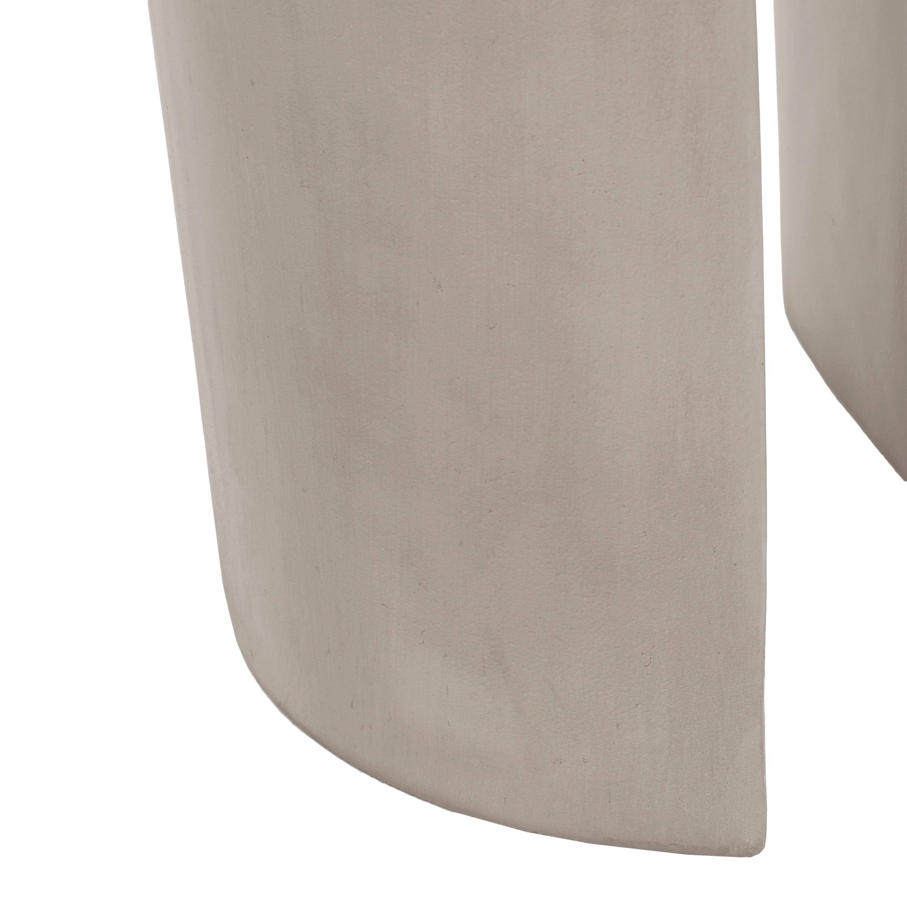 Modern Light Grey Concrete Round Side Table.