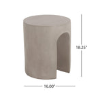 Modern Light Grey Concrete Round Side Table.