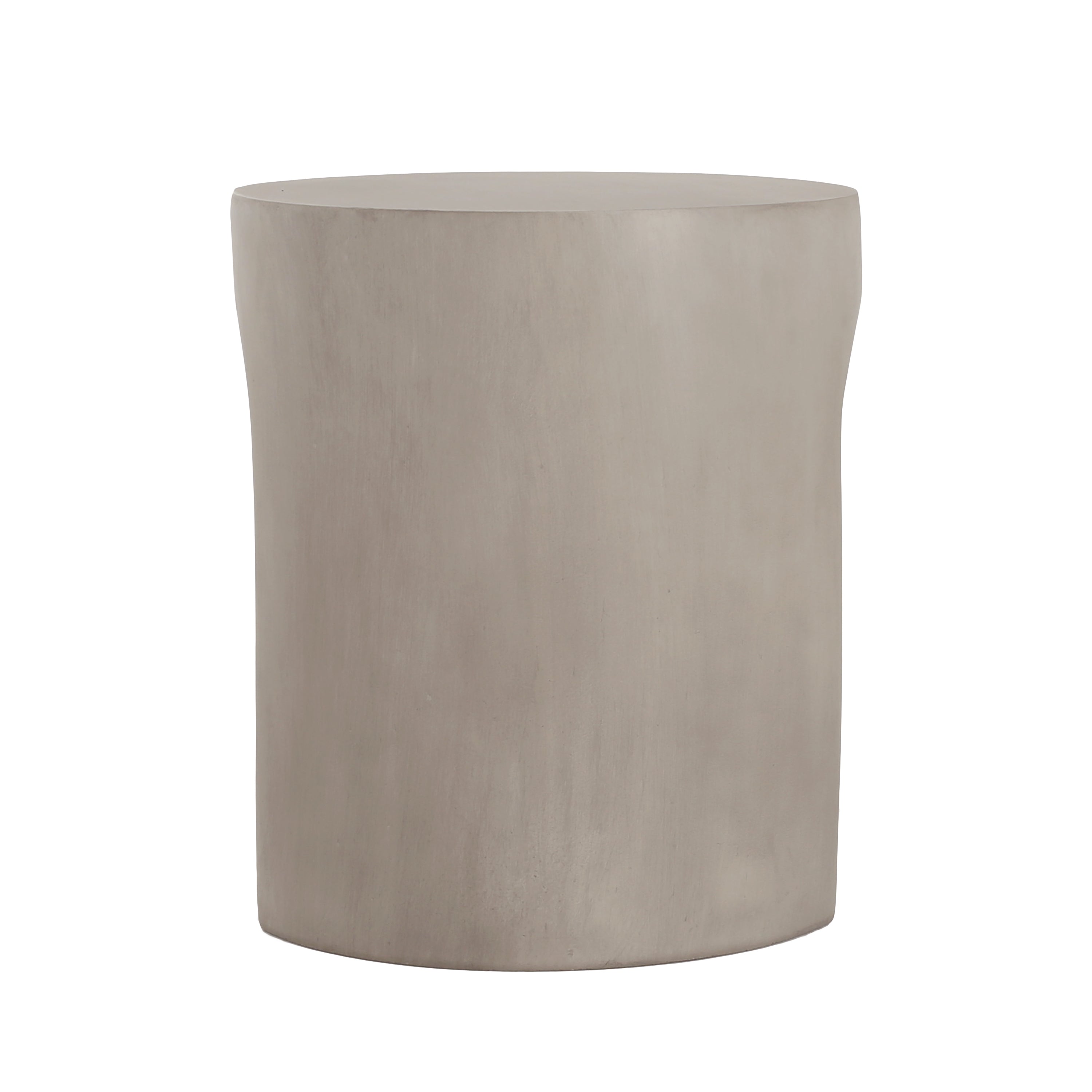 Light Grey Concrete Round U-Shaped Outdoor Side Table with Modern Aesthetic and Durability End Table
