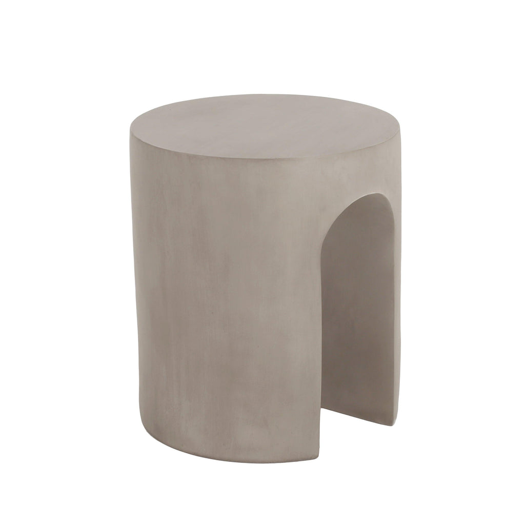 Modern Light Grey Concrete Round Side Table.
