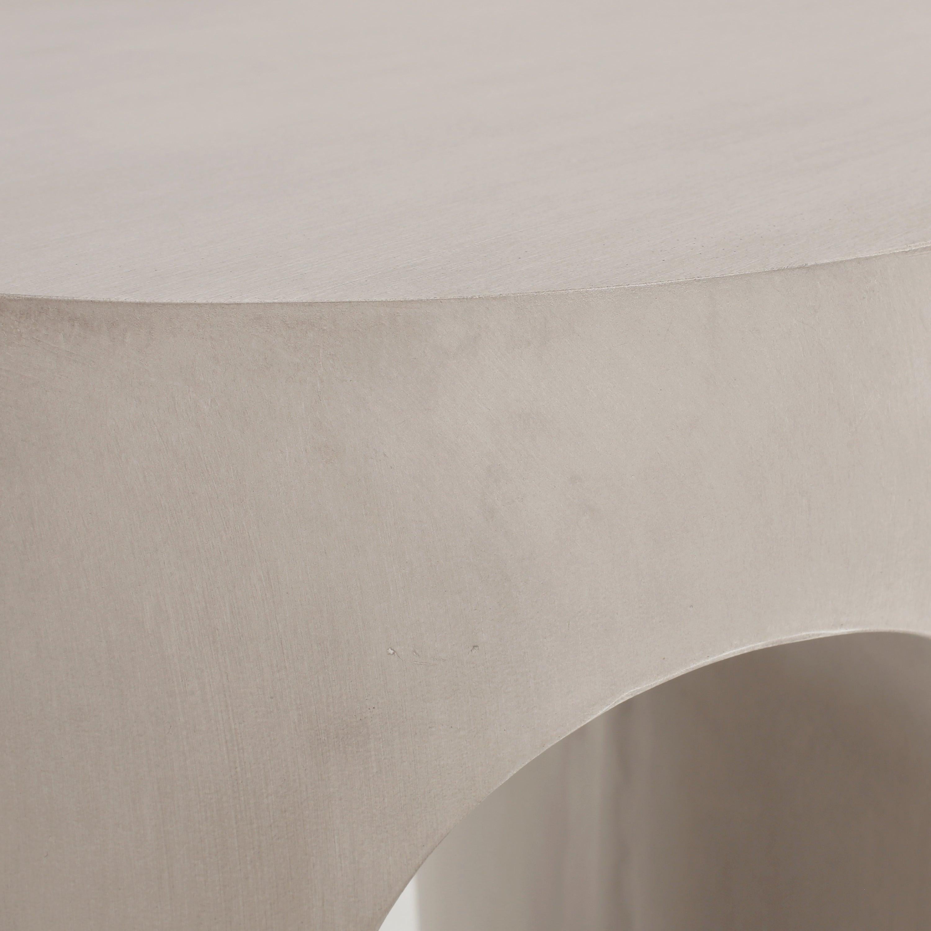 Modern Light Grey Concrete Round Side Table.
