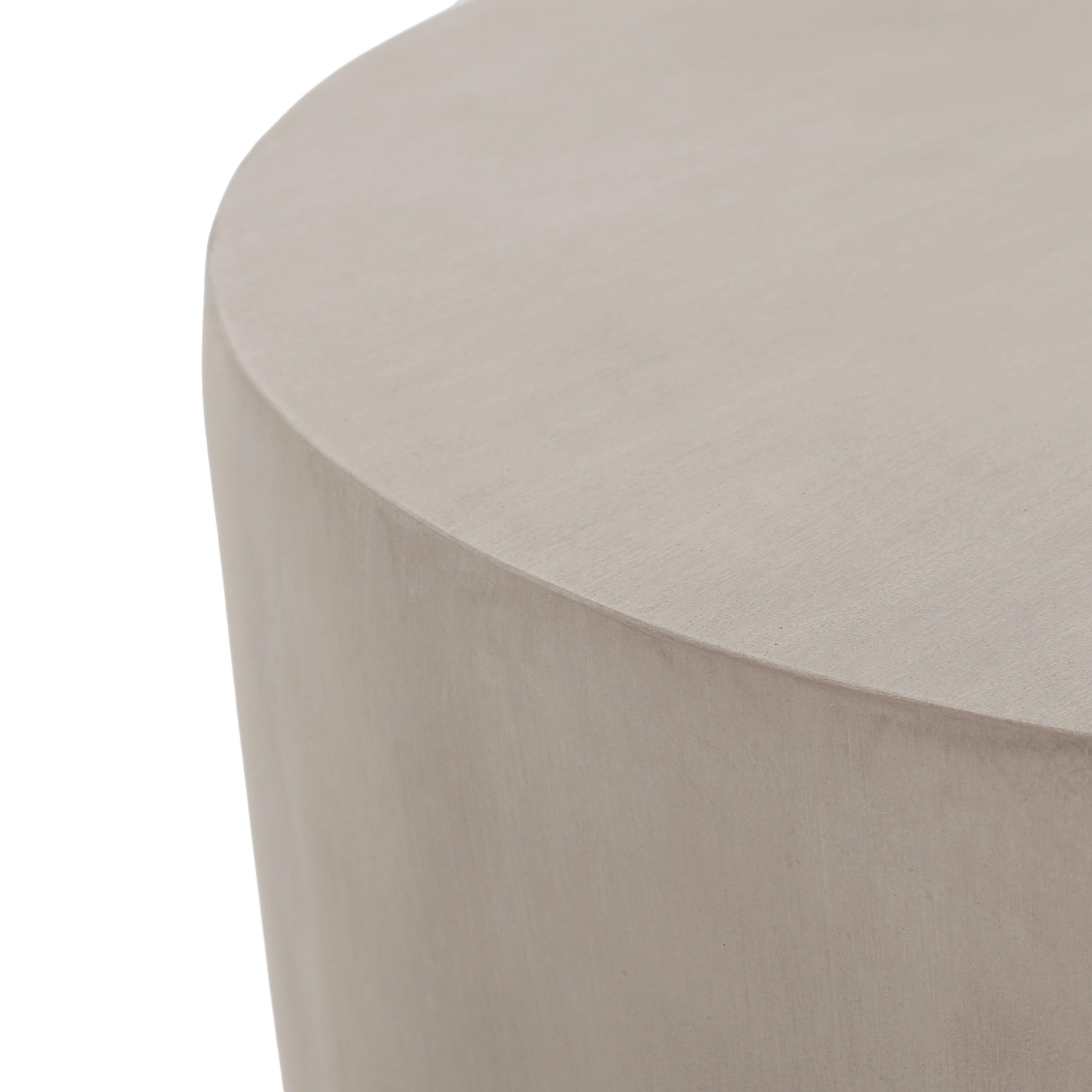 Modern Light Grey Concrete Round Side Table.