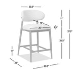 Locke 26.5' Modern Upholstered Counter Stool with Wood Frame, Salt & Pepper Boucle