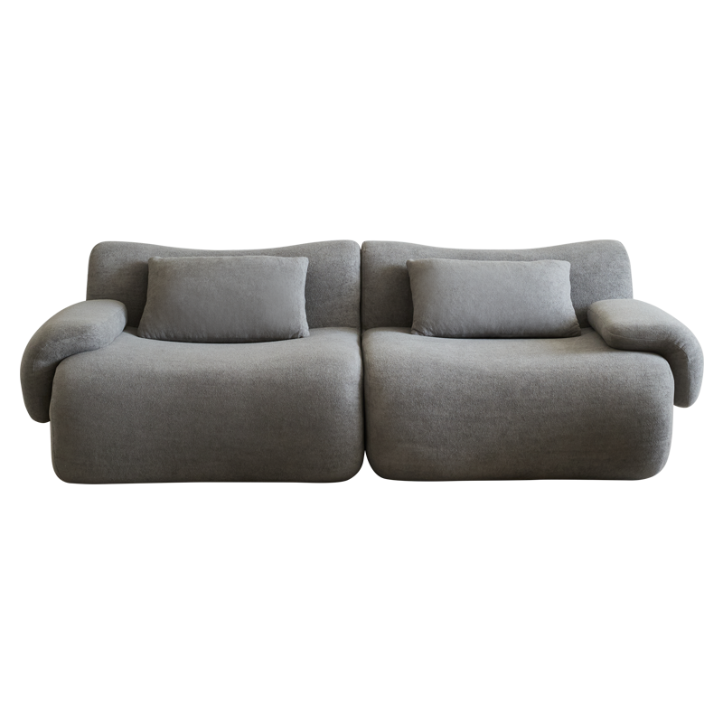 Sofa in a Box, Memory Foam 2-Seater Couch, Modern Compression Sofa with Deep Seat, No Assembly Required, Couch for Living Room Bedroom Apartment, Light Grey