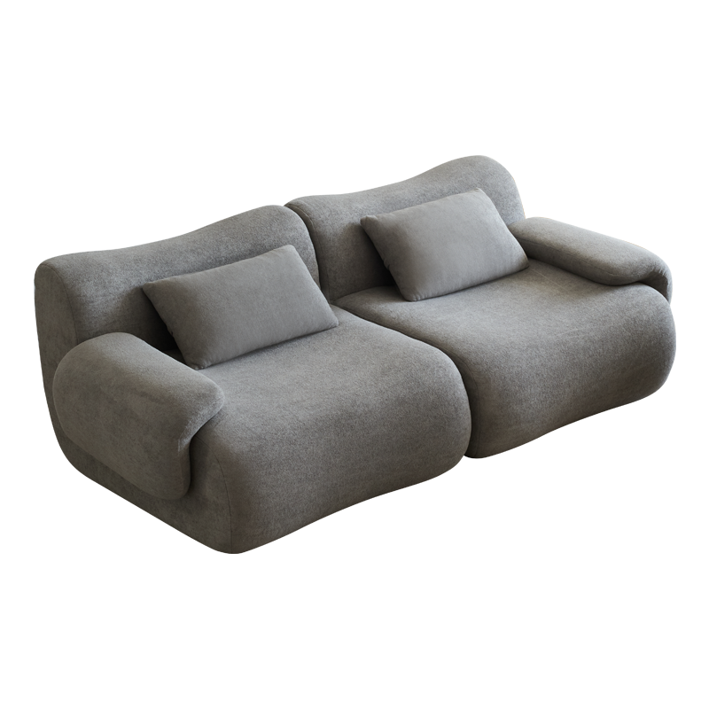 Sofa in a Box, Memory Foam 2-Seater Couch, Modern Compression Sofa with Deep Seat, No Assembly Required, Couch for Living Room Bedroom Apartment, Light Grey