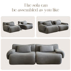 Sofa in a Box, Memory Foam 2-Seater Couch, Modern Compression Sofa with Deep Seat, No Assembly Required, Couch for Living Room Bedroom Apartment, Light Grey