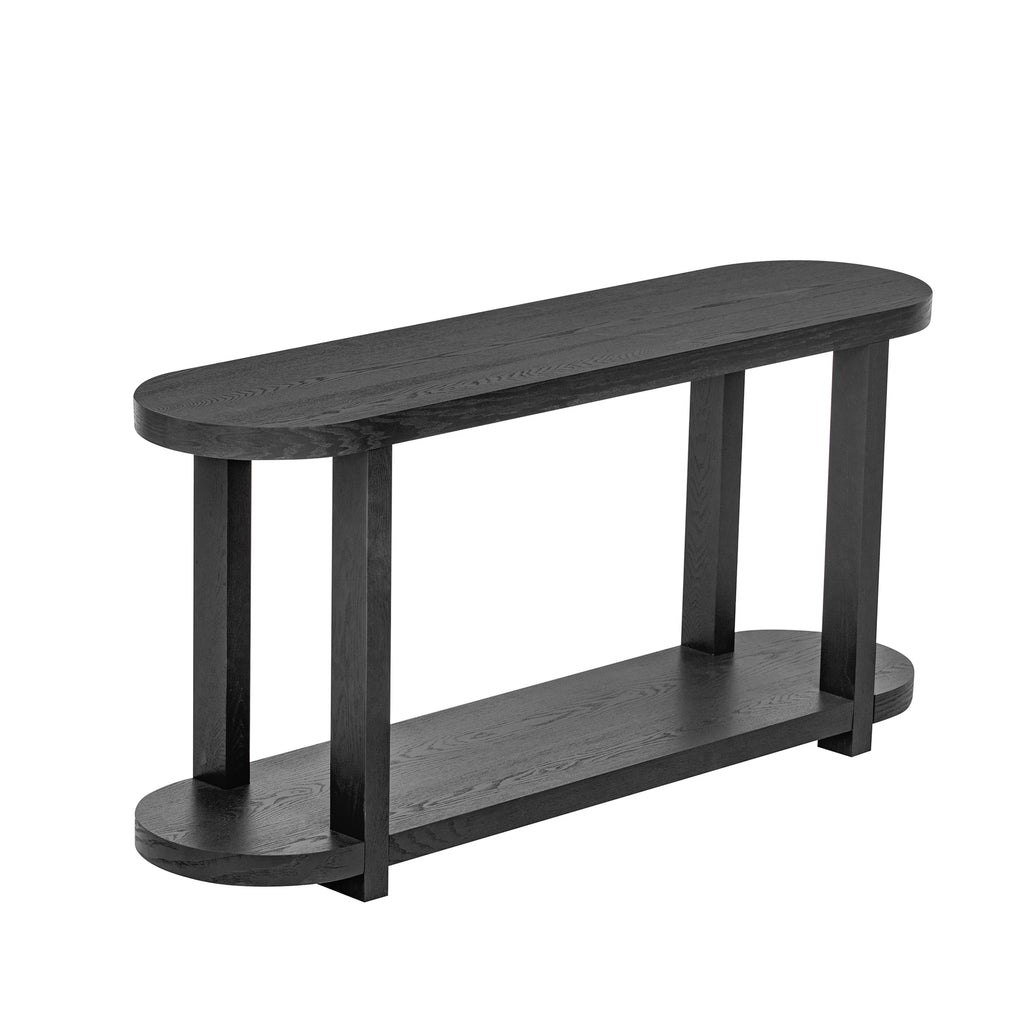 U_STYLE Modern Minimalist Ash Veneer Entryway Table with Streamlined Desktop Design, Suitable for Study Rooms, Entryways, Hallways, Living Rooms, and Foyers