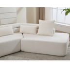 [NEW ARRIVED] [VIDEO PROVIDED] 128Minimalist Cloud Sectional Couch ,Modern Couches ,4-Seater ,No Assembly,Two modular sofa,Boucle Teddy Fabric, upholstered , anti-wrinkle fabric, Beige